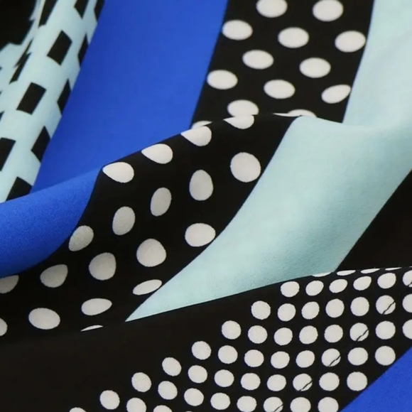 ❄️50% OFF❄️NEW Geo Print & Color Block Dress Asymmetrical Chain Strap,M - Picture 3 of 8